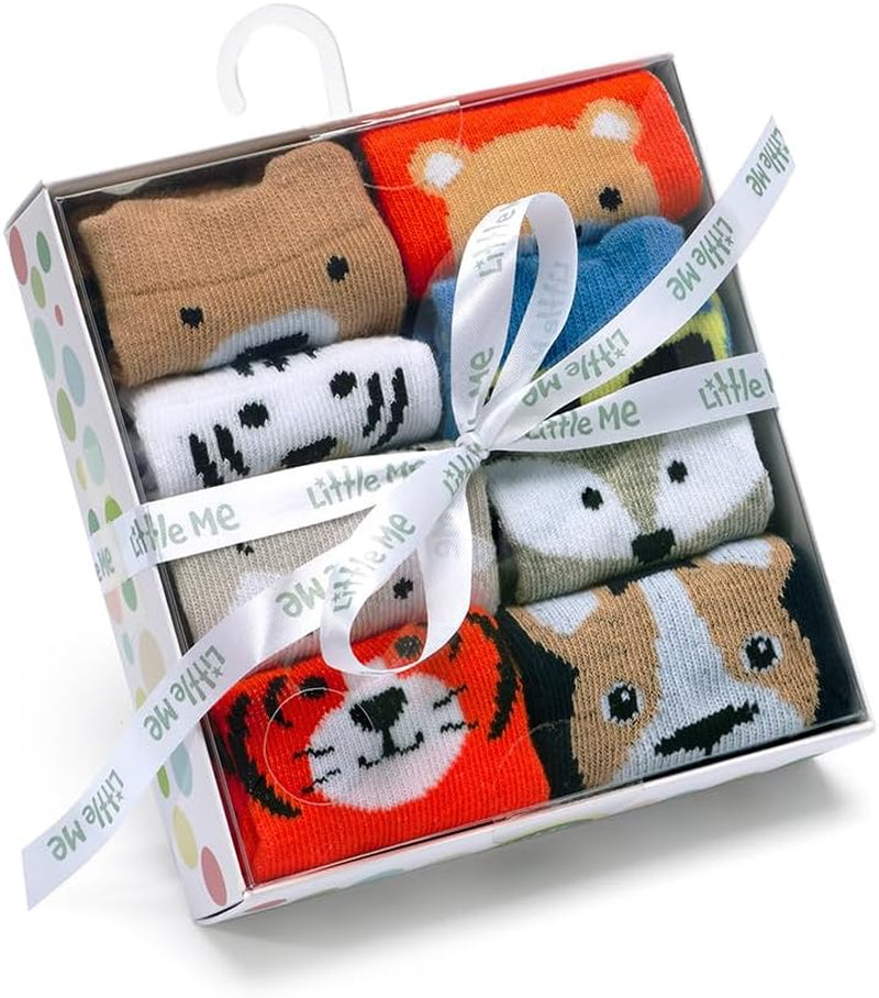 8-Pack Baby Socks, Animal Charter Themed, 0-12 Months
