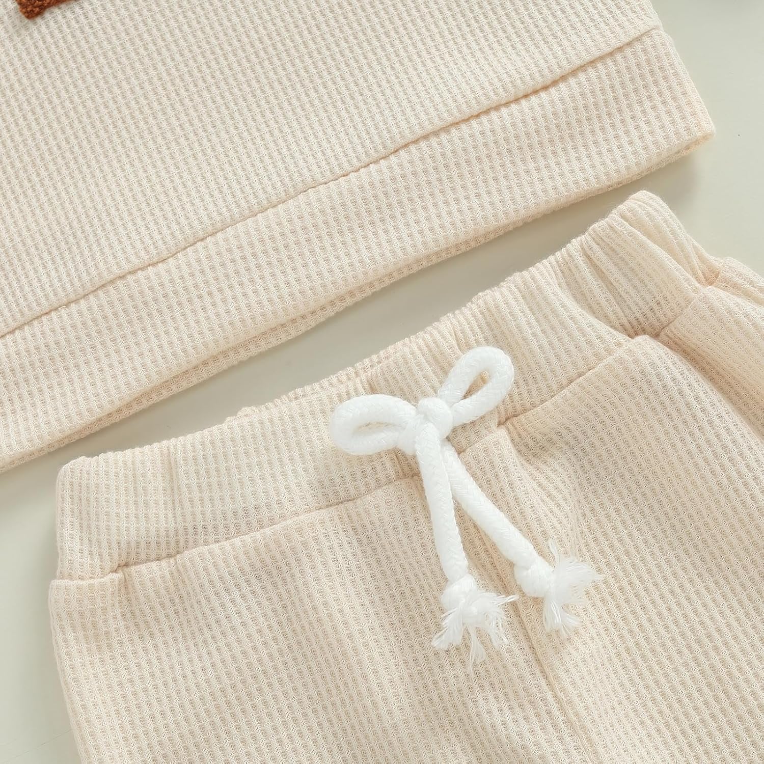 Toddler Baby Boy Fall Winter Clothes Embroidery Waffle Knit Sweatshirt Pullover Tops + Casual Pants Outfit Set