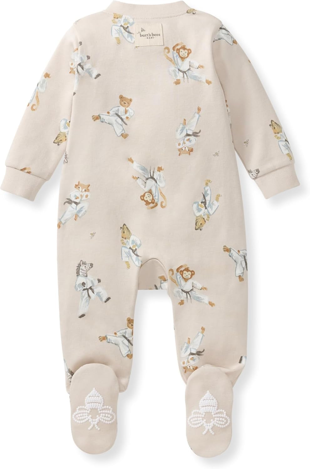 Boys' Organic Cotton Sleep and Play Footed Pajamas, One-Piece Zip Front Romper, Baby Essentials