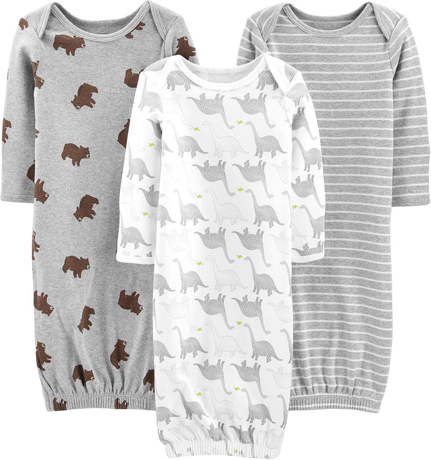 Unisex-Baby 3-Pack Neutral Cotton Sleeper Gown