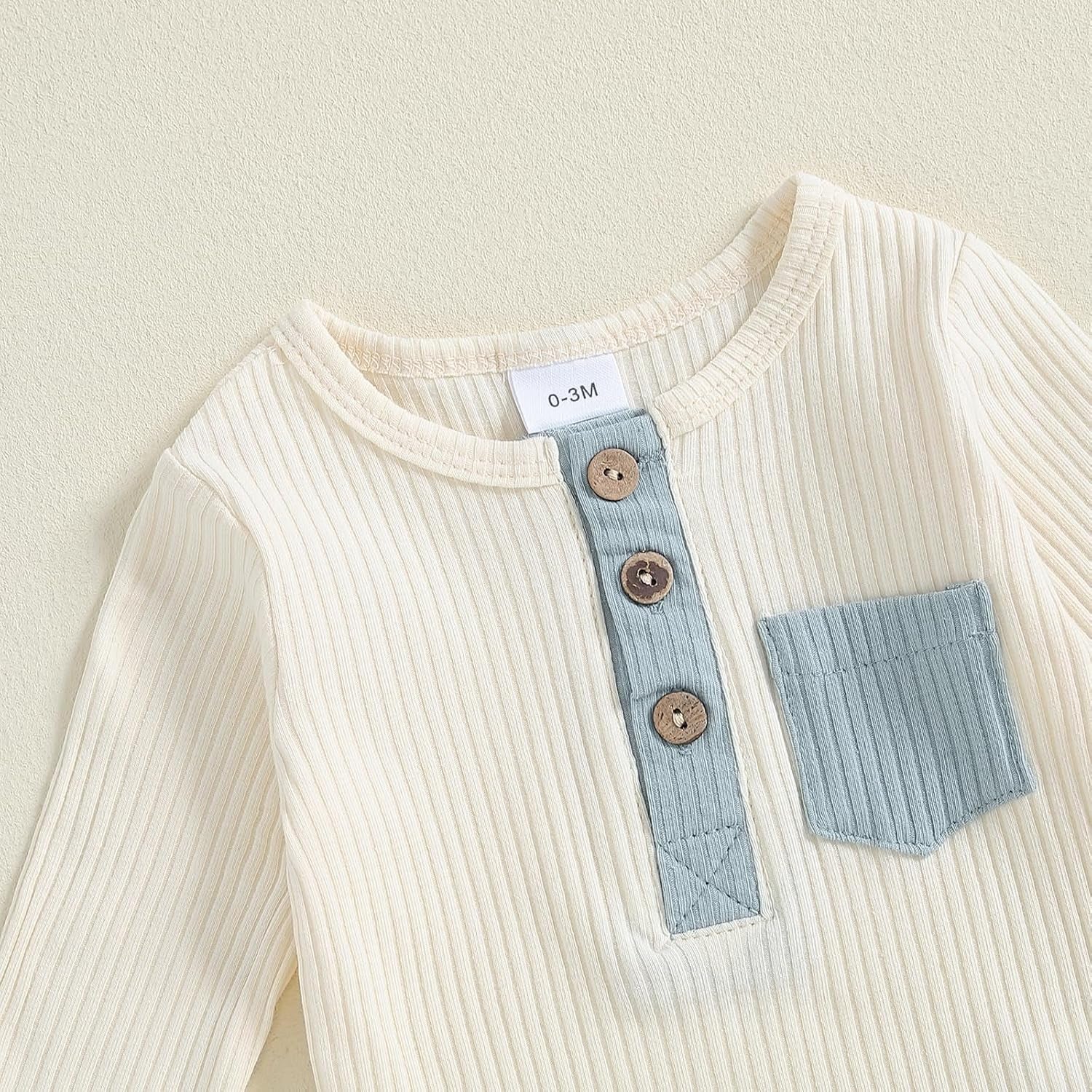 Baby Boy Clothes 3 6 12 18 Months Ribbed Knitted Long Sleeve Romper and Pants Sets Newborn Fall Splicing Color Outfits