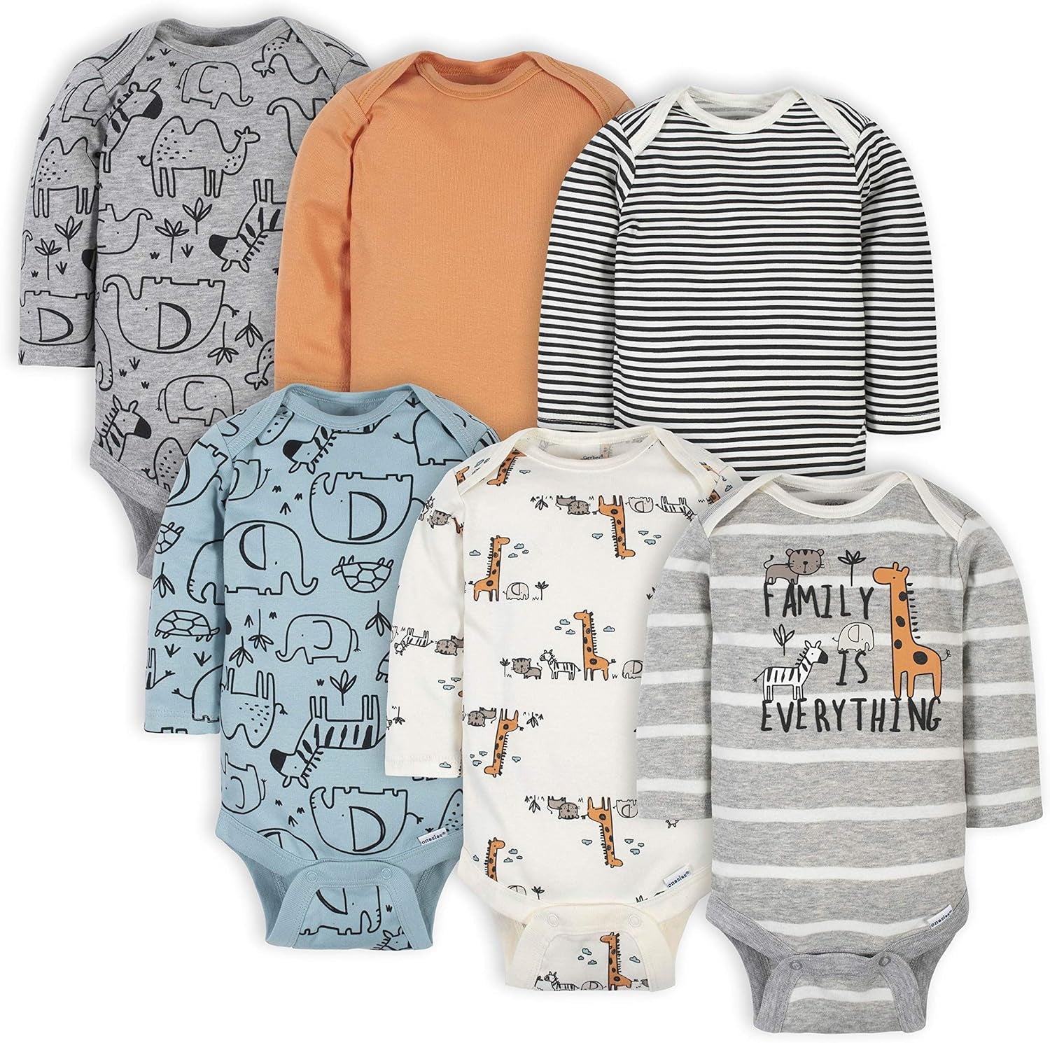 Baby Boys 6-Pack Long-Sleeve Onesies Bodysuit