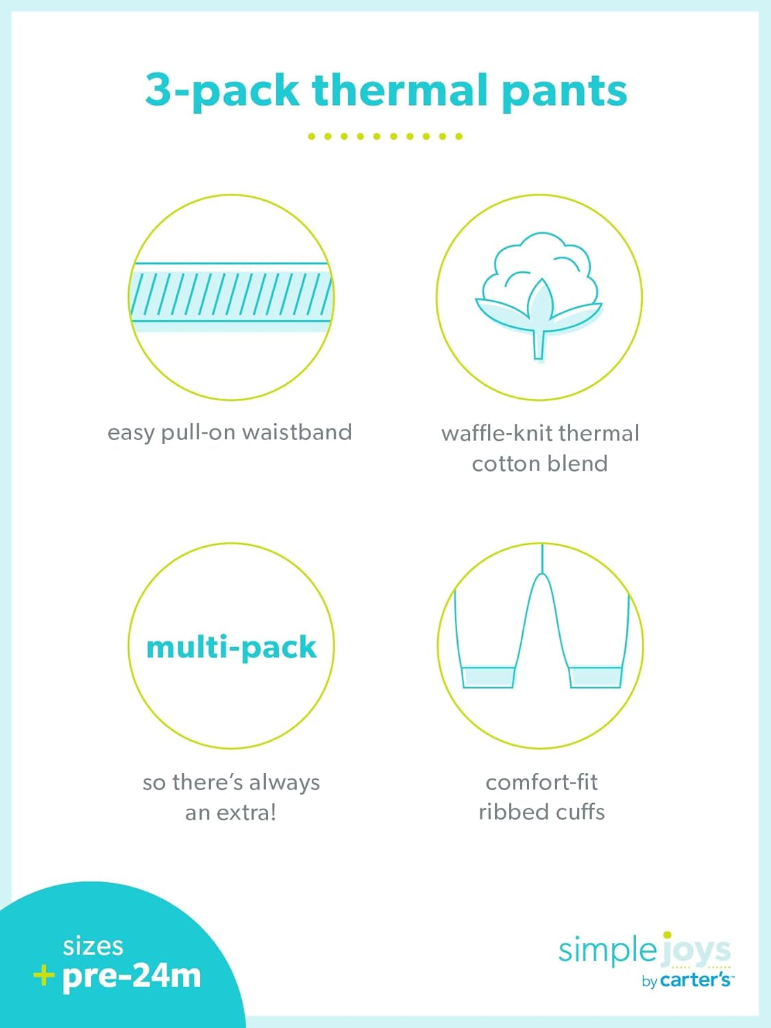 Unisex-Baby 3-Pack Thermal Pants