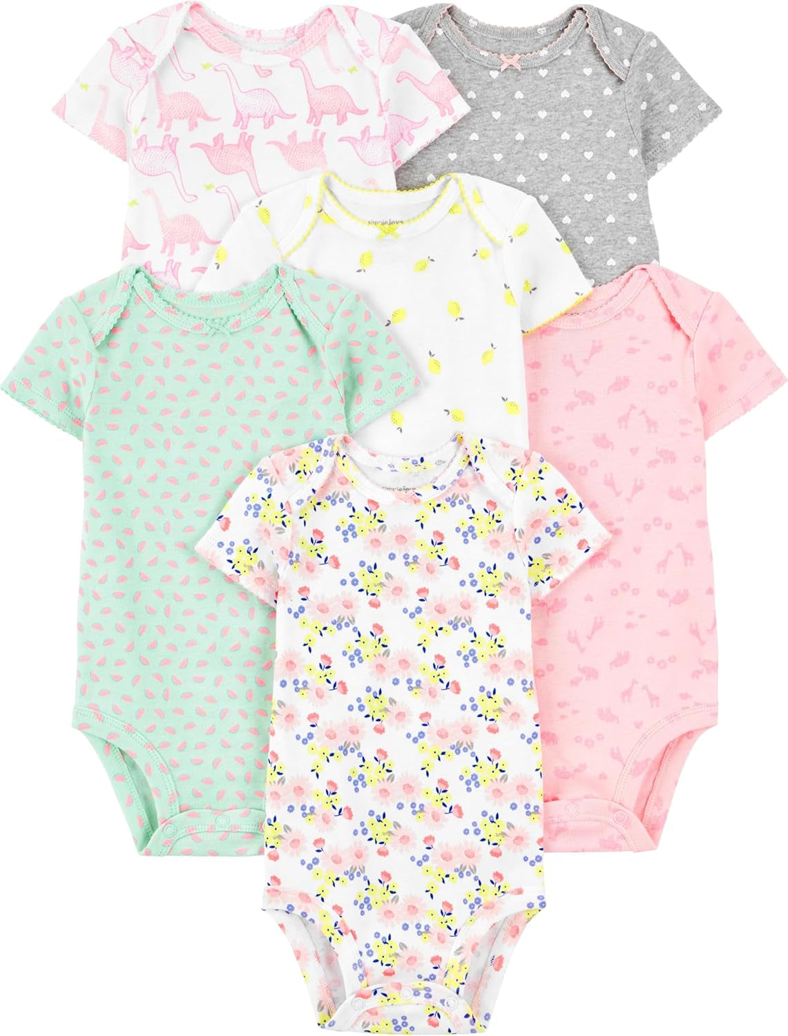 Baby-Girls 6-Pack Short-Sleeve Bodysuit