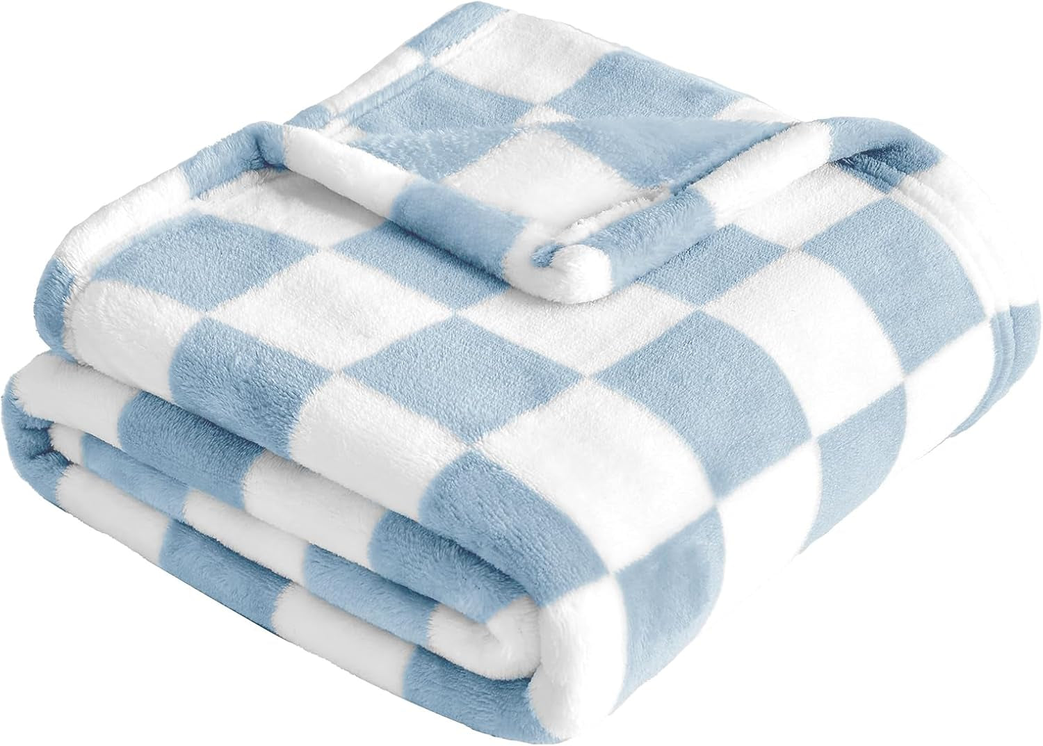 Checkered Baby Blanket Fleece Baby Blankets for Boys, Ultra Soft Cozy Fluffy Infant Toddler Newborn Receiving Blankets for Crib Stroller, 30''X40'', Blue