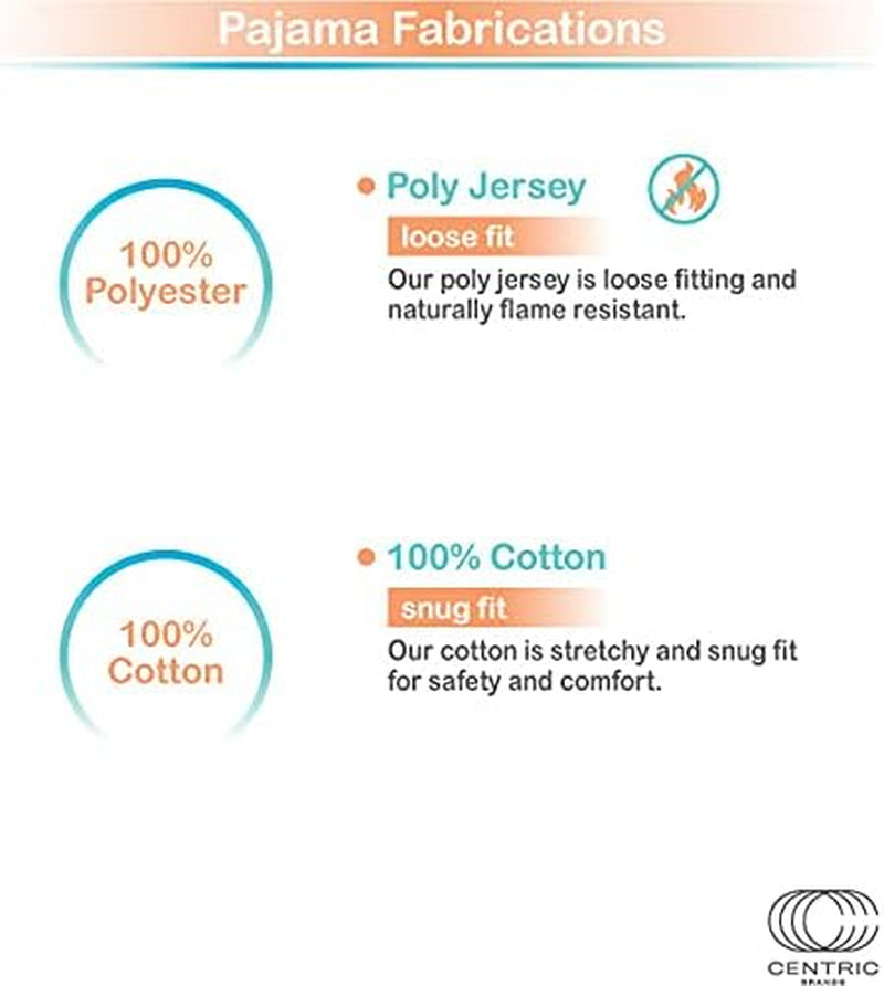 Girls 4-Piece Snug-Fit Cotton Pajama Set, Soft & Cute for Kids